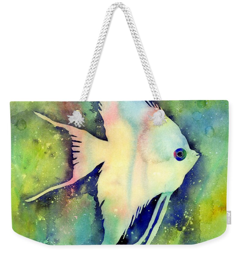 Fish Weekender Tote Bag featuring the painting Angelfish I by Hailey E Herrera