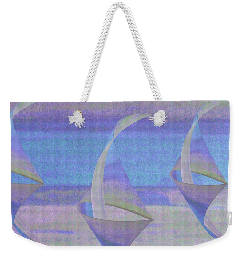 Abstract Weekender Tote Bag featuring the digital art Angelfish3 by Stephanie Grant