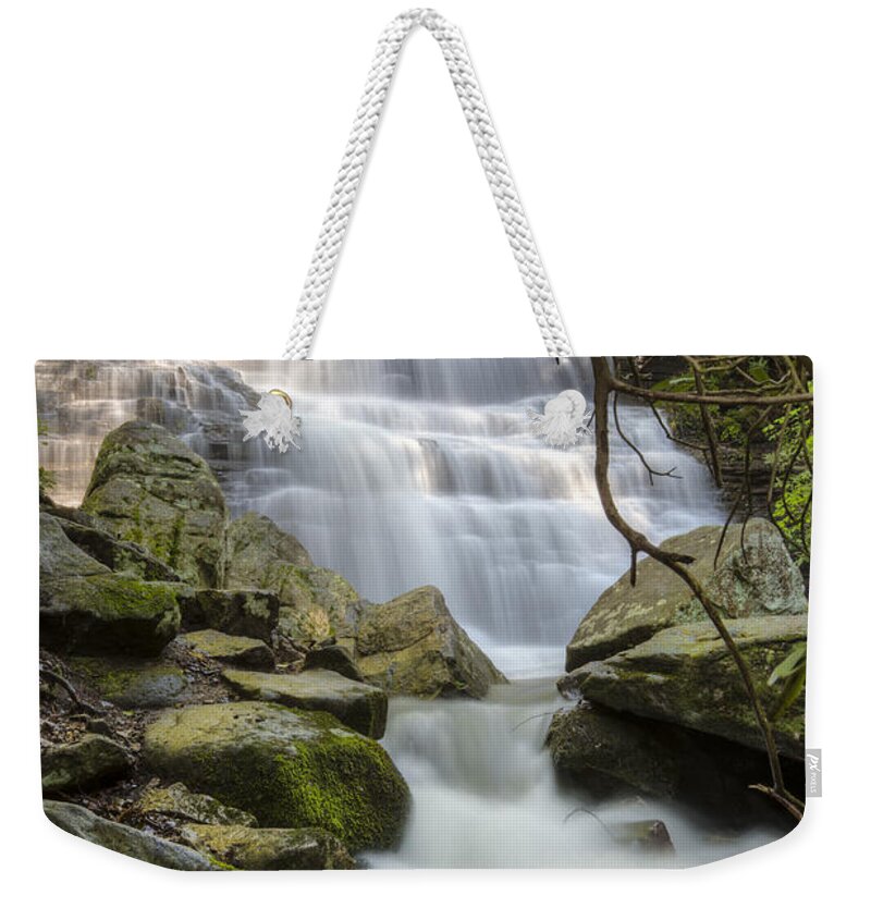 Appalachia Weekender Tote Bag featuring the photograph Angels at Benton Waterfall by Debra and Dave Vanderlaan