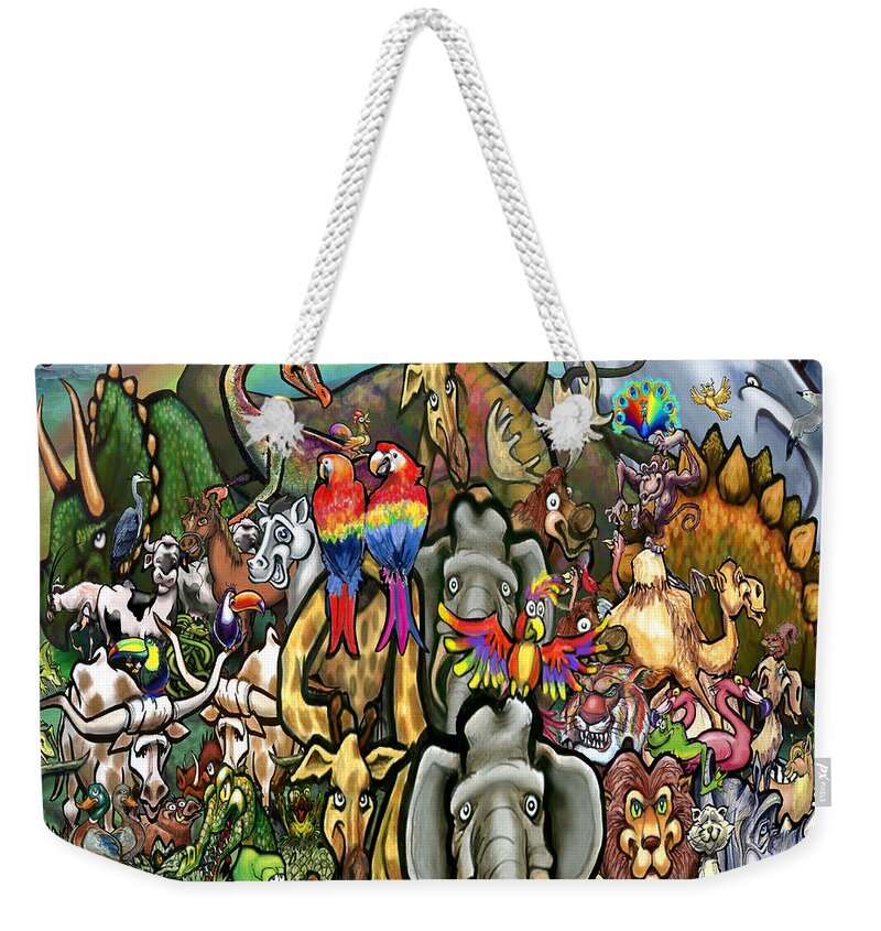 Animal Weekender Tote Bag featuring the digital art Animals Great and Small by Kevin Middleton