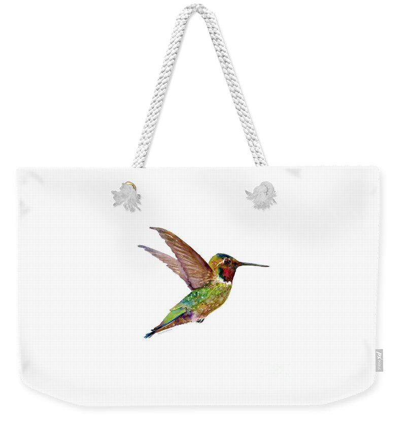 Bird Weekender Tote Bag featuring the painting Anna Hummingbird by Amy Kirkpatrick