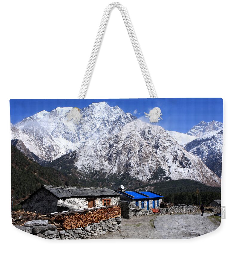 Nepal Weekender Tote Bag featuring the photograph Annapurna Mountain View, Nepal by Aidan Moran