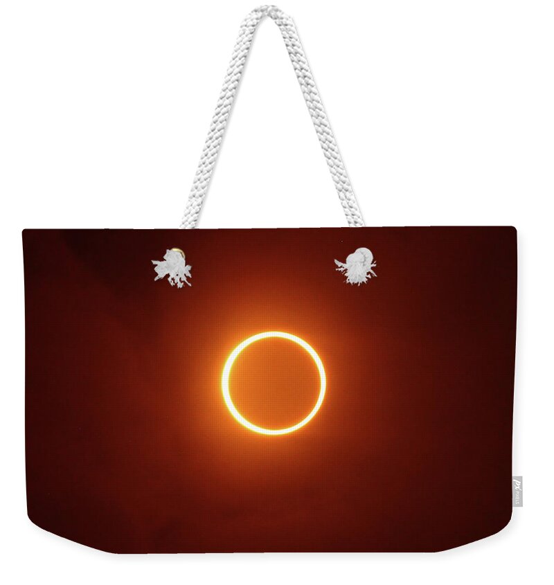 Ibaraki Prefecture Weekender Tote Bag featuring the photograph Annular Solar Eclipse by Photography By Dalang5