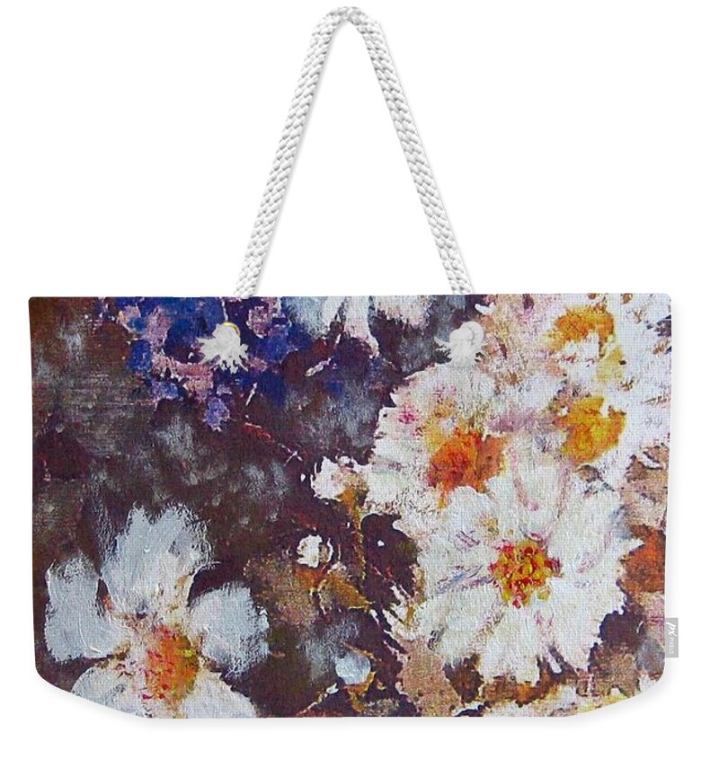 Daisies Weekender Tote Bag featuring the painting Another Cluster of Daisies by Richard James Digance