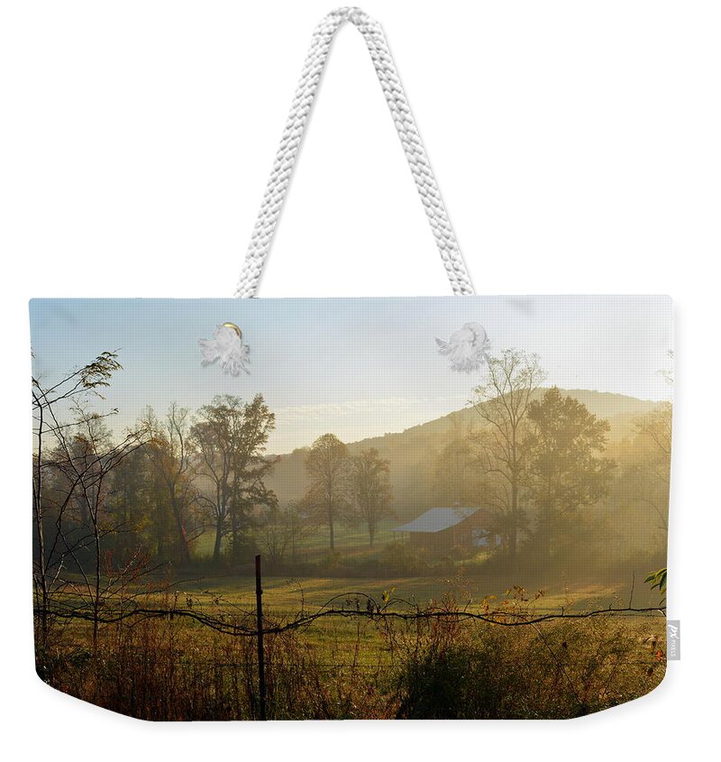 Landscape Weekender Tote Bag featuring the photograph Another Fine Country Morning by Kathy Barney
