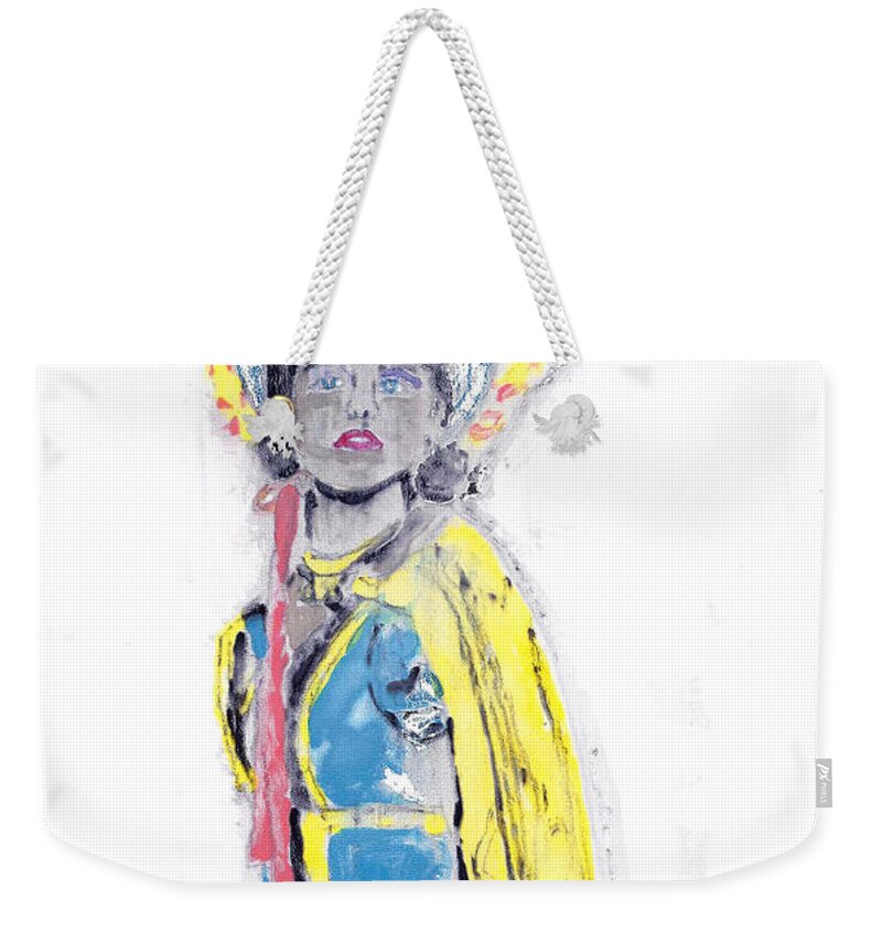 Opera Weekender Tote Bag featuring the mixed media Another Time Monoprint by Verana Stark