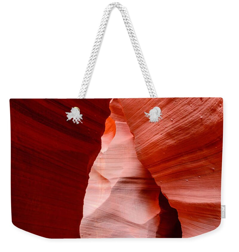 Antelope Canyon Weekender Tote Bag featuring the photograph Antelope Anteroom by Jason Chu