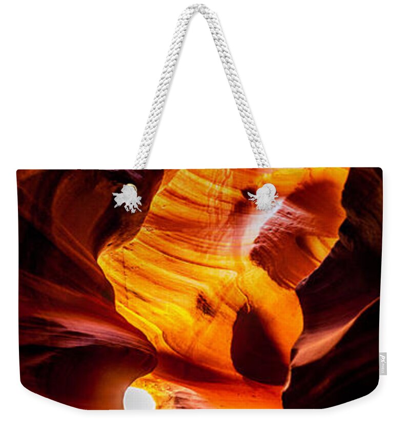 Antelope Canyon Weekender Tote Bag featuring the photograph Exit Strategy by Az Jackson