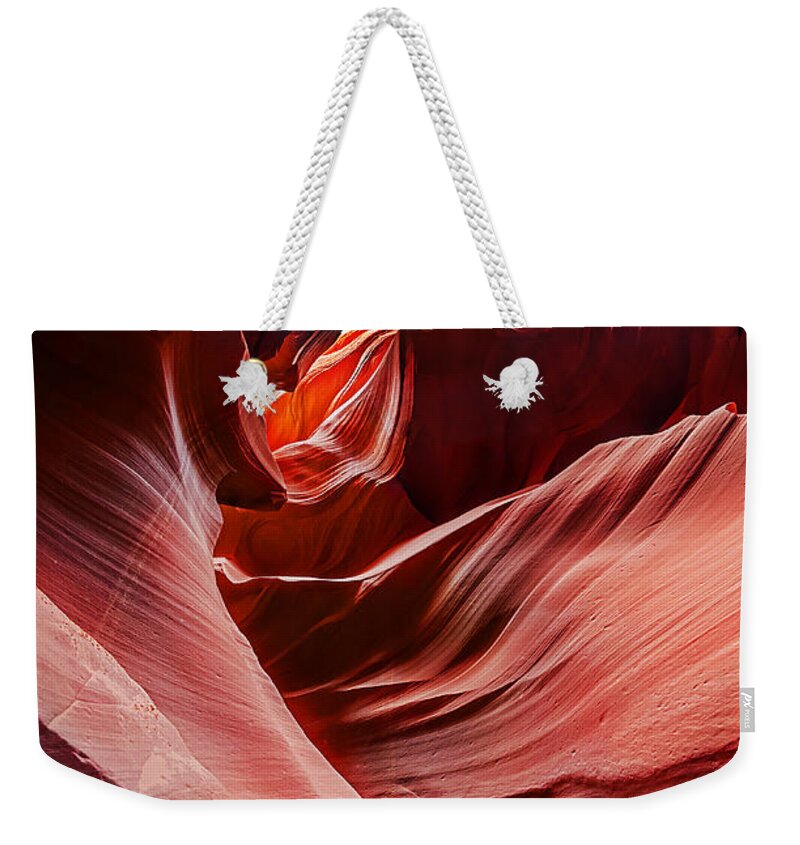 Antelope Canyon Weekender Tote Bag featuring the photograph Antelope Crevice by Jason Chu