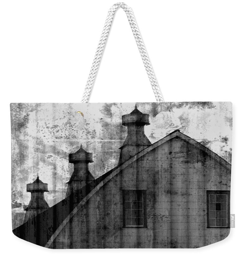 Skompski Weekender Tote Bag featuring the photograph Antique Barn - Black and White by Joseph Skompski