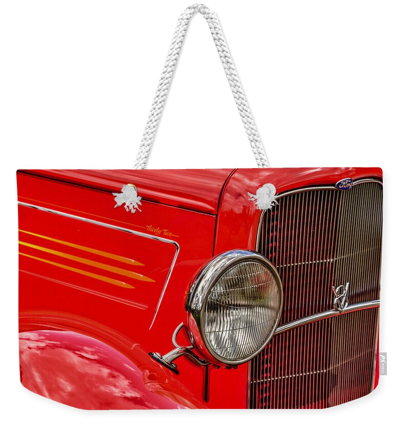 fall Foliage Weekender Tote Bag featuring the photograph Antique car show in Canterbury NH by Jeff Folger