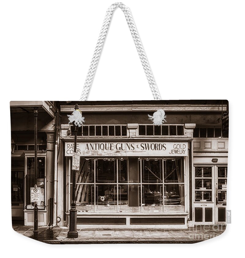 Shop Weekender Tote Bag featuring the photograph Antique Guns and Swords - French Quarter by Kathleen K Parker