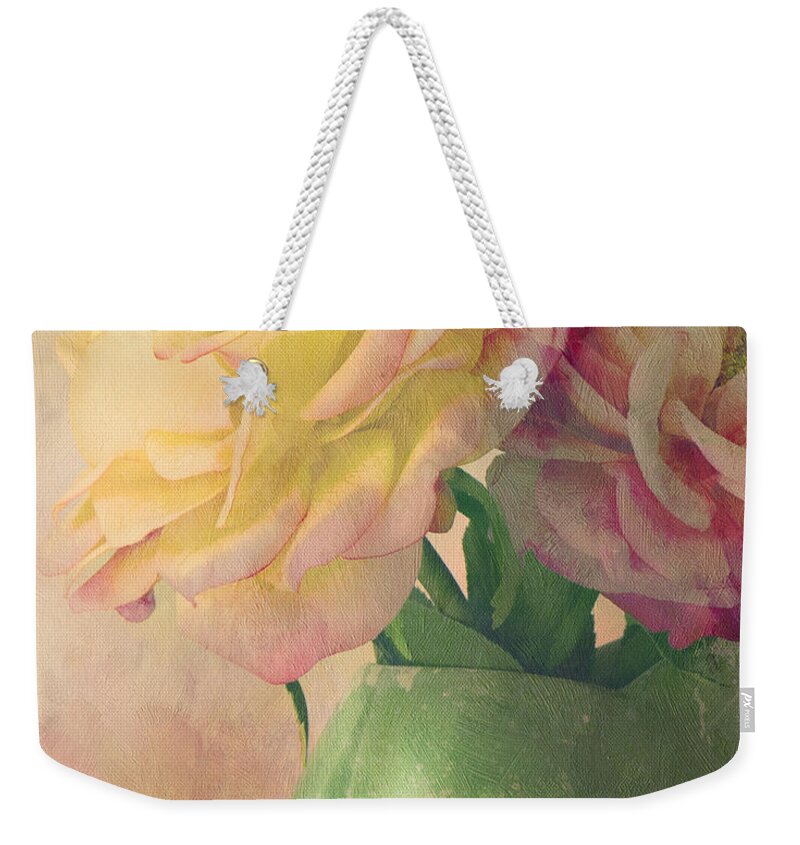 Floral Weekender Tote Bag featuring the photograph Antique Roses by Theresa Tahara