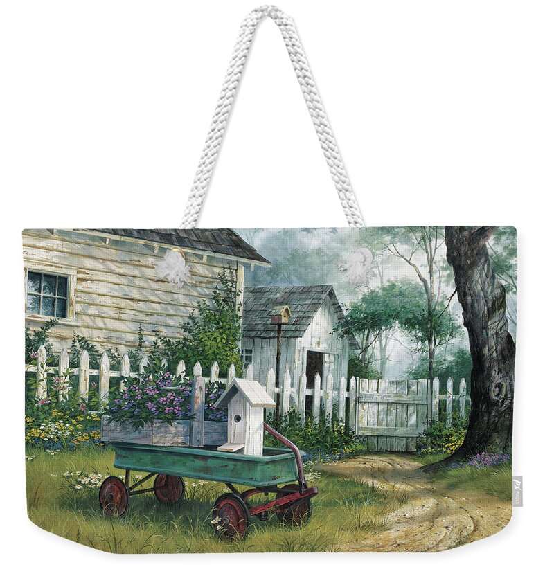 Antique Weekender Tote Bag featuring the painting Antique Wagon by Michael Humphries