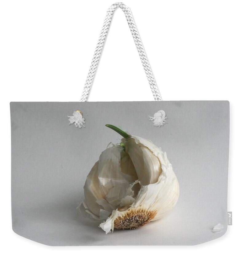 Garlic Weekender Tote Bag featuring the photograph Anxious for Spring by Patricia Overmoyer