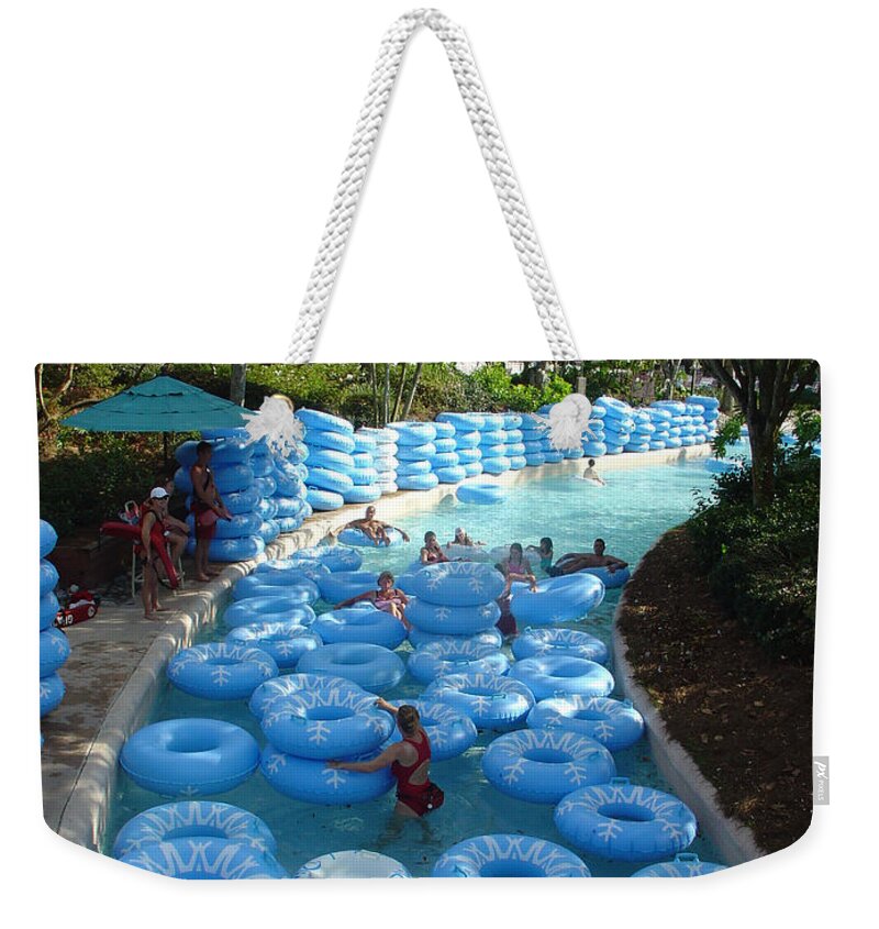 Blizzard Beach Weekender Tote Bag featuring the photograph Any Spare Tubes by David Nicholls