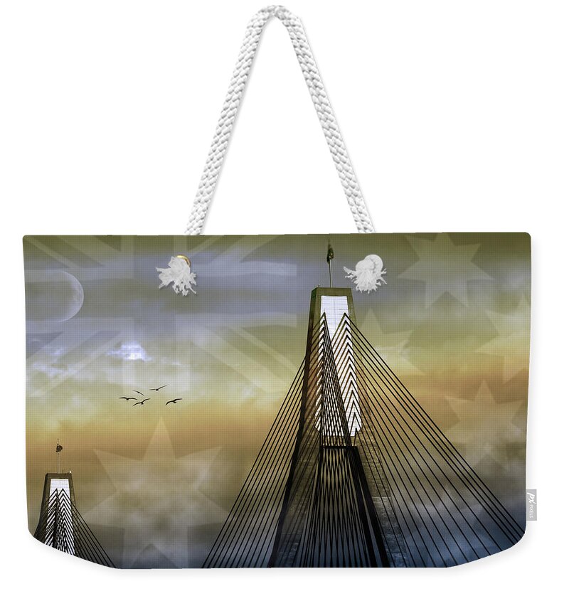 Landmarks Weekender Tote Bag featuring the photograph Anzac Bridge by Holly Kempe