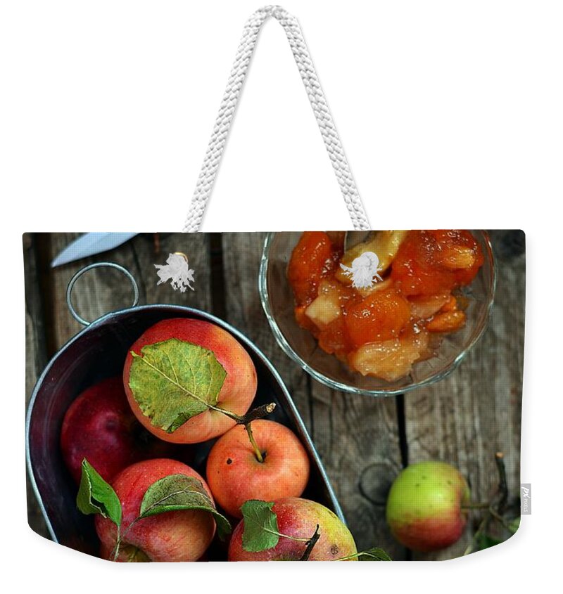 Spoon Weekender Tote Bag featuring the photograph Apples Jam by Zoryana Ivchenko