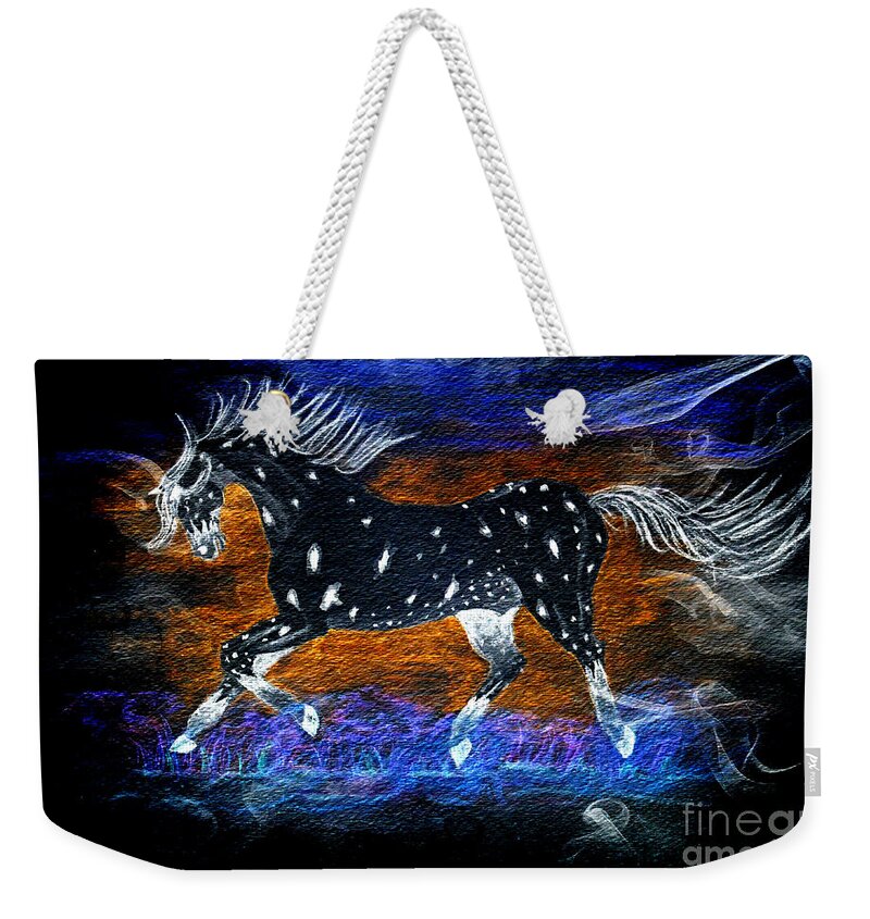Nature Weekender Tote Bag featuring the photograph Appoloosa Night Runner by Debbie Portwood