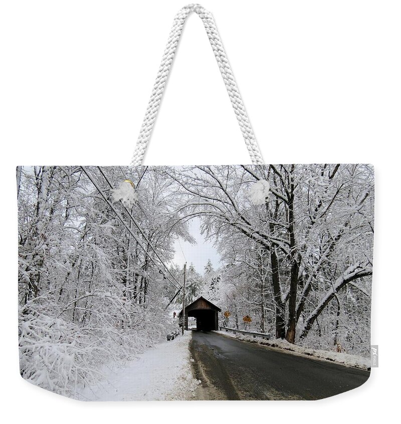 Covered Bridge Weekender Tote Bag featuring the photograph Approaching Winter by MTBobbins Photography