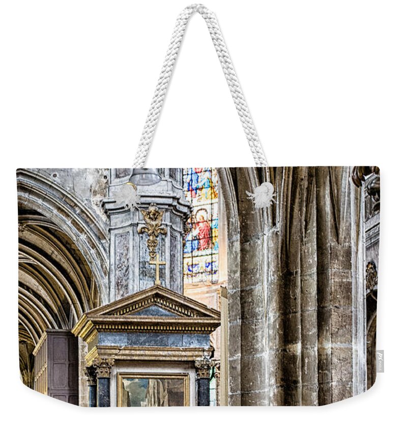 Stained Glass Window Weekender Tote Bag featuring the photograph Arches by Nigel R Bell