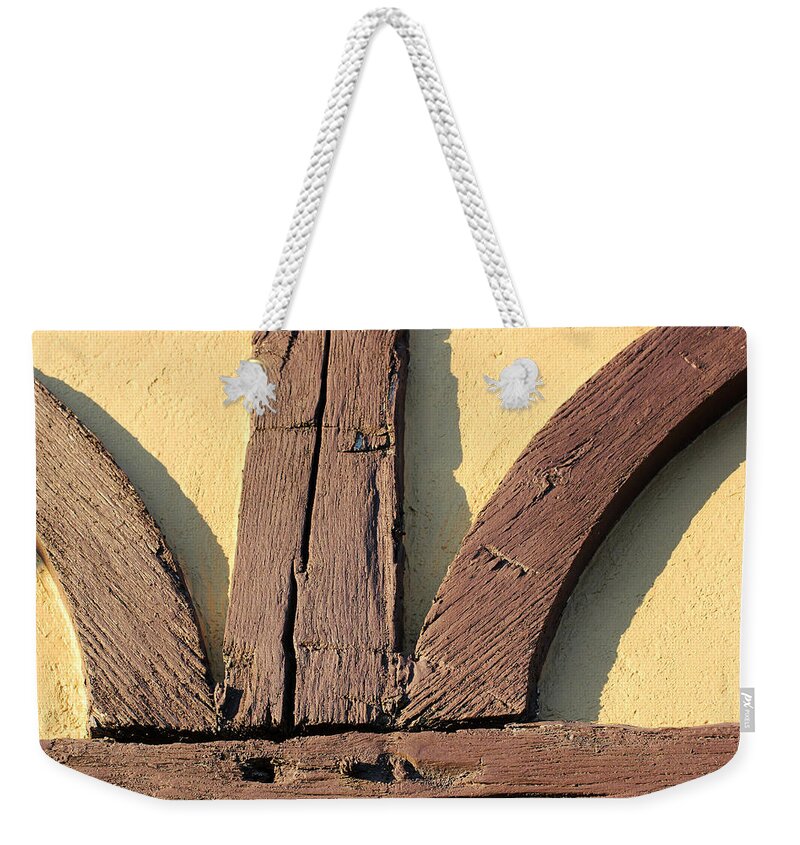 Wood Weekender Tote Bag featuring the photograph Architectural Detail 3 by Mary Bedy