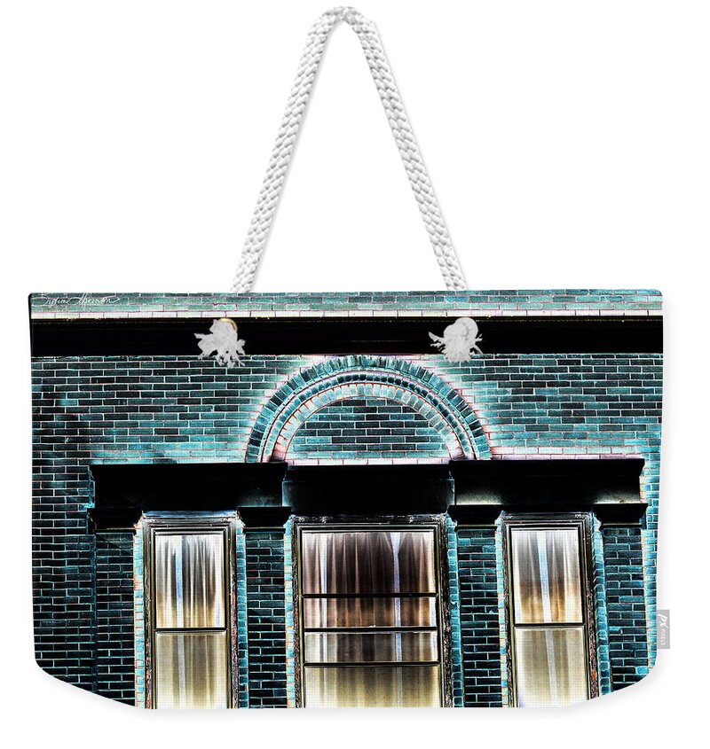American Mortgage Weekender Tote Bag featuring the photograph Architectural Glow by Sylvia Thornton