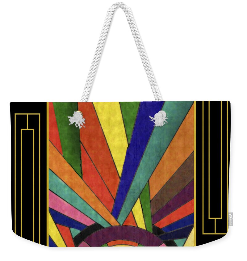 Art Deco Design Weekender Tote Bag featuring the digital art Art Deco Design with Mat by Chuck Staley