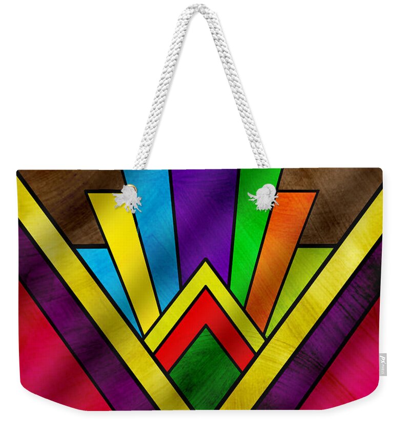 Art Deco Pattern 7v Weekender Tote Bag featuring the digital art Art Deco Pattern 7V by Chuck Staley