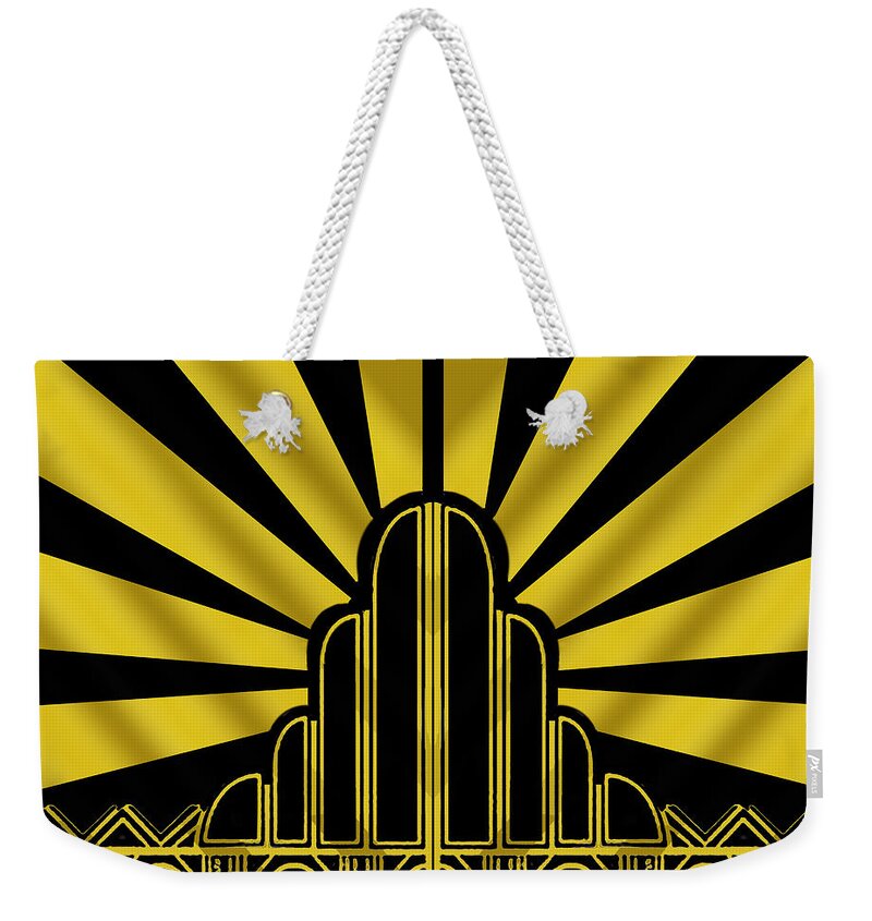 Art Deco Poster Weekender Tote Bag featuring the digital art Art Deco Poster - Two by Chuck Staley