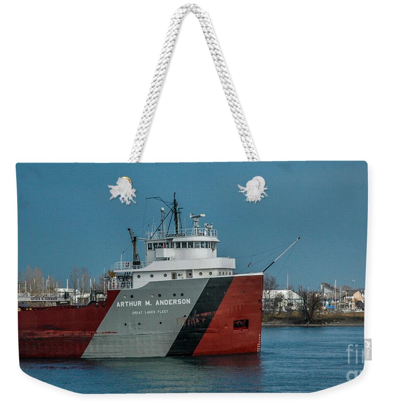Ship Weekender Tote Bag featuring the photograph Arthur M Anderson by Ronald Grogan