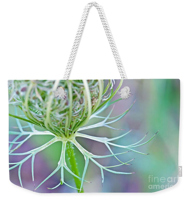 Wildflower Photography Weekender Tote Bag featuring the photograph Artsy Pastal Wildflower by Gwen Gibson
