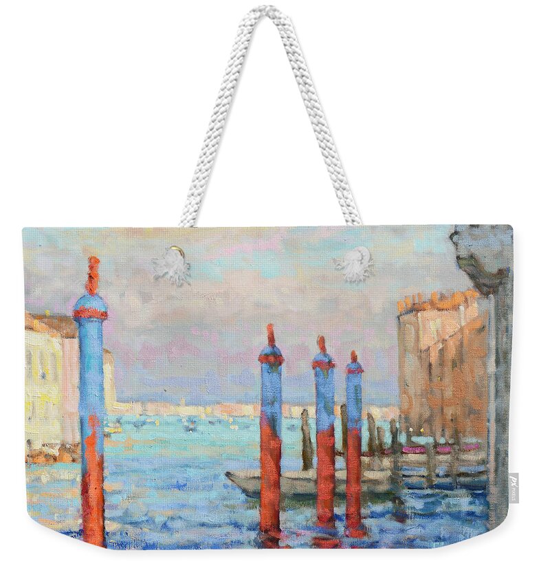 Fresia Weekender Tote Bag featuring the painting As the Clouds Give Way by Jerry Fresia