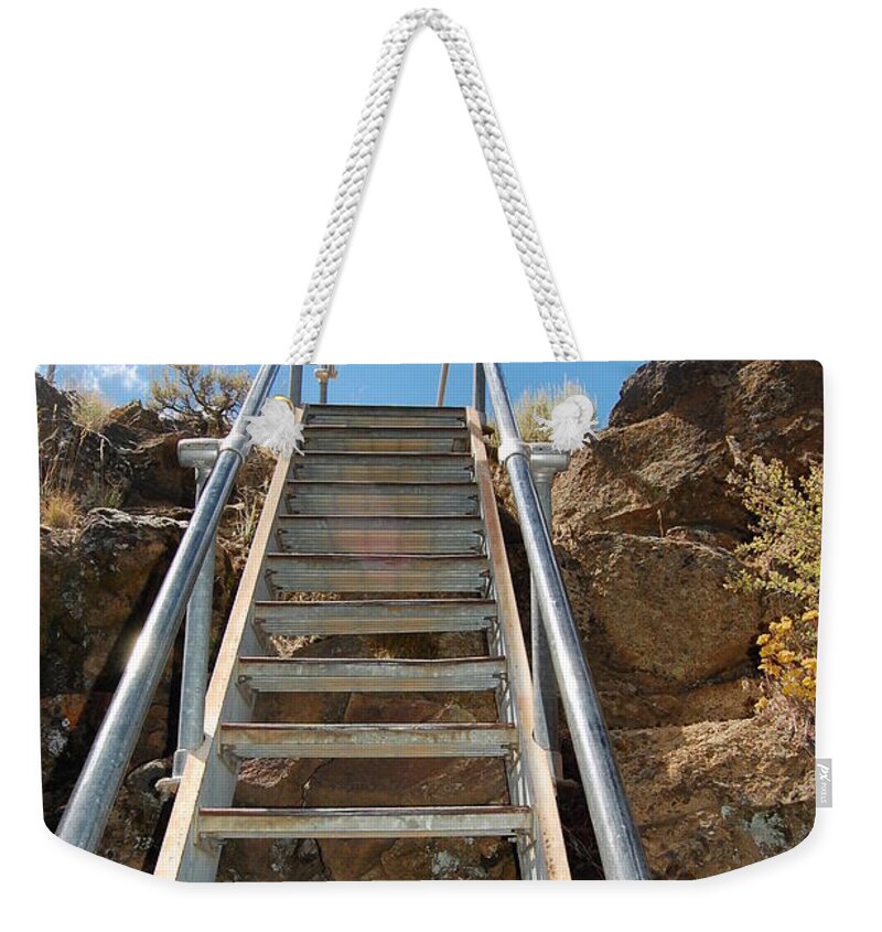 Ladder Weekender Tote Bag featuring the photograph Ascending by Debra Thompson