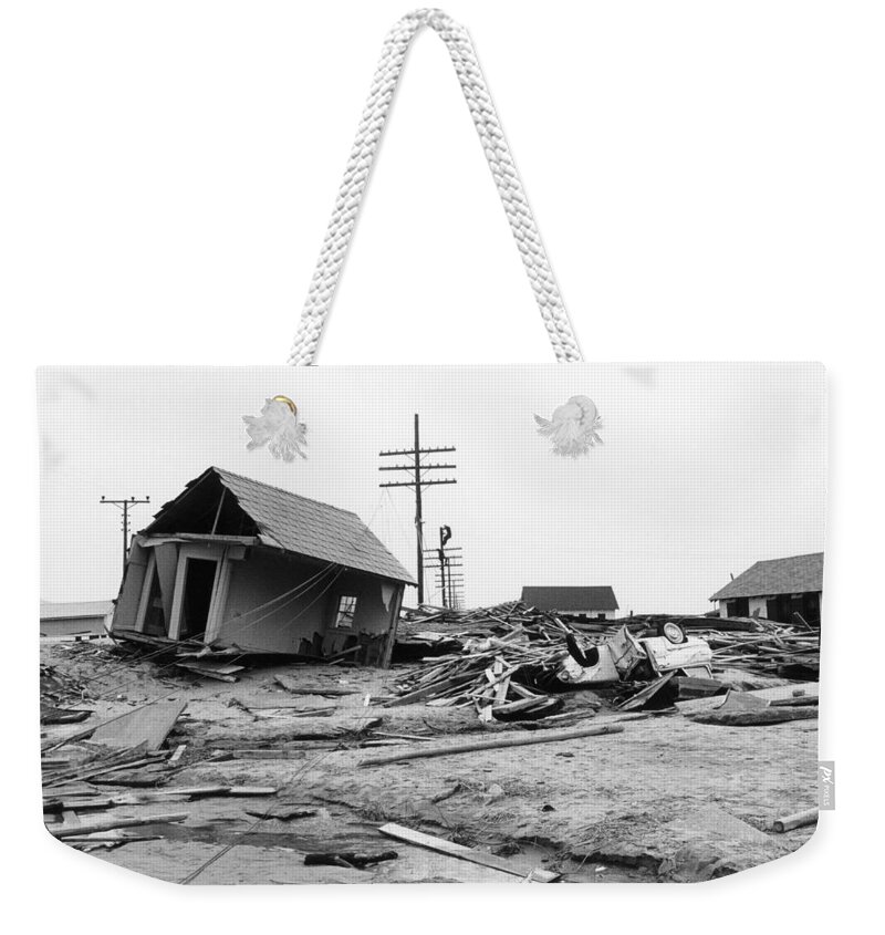 Historic Weekender Tote Bag featuring the photograph Ash Wednesday Storm, 1962 by Bruce Roberts