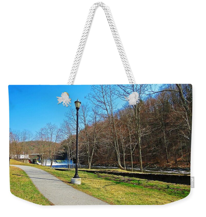 Ashuelot River Weekender Tote Bag featuring the photograph Ashuelot River in Hinsdale by MTBobbins Photography