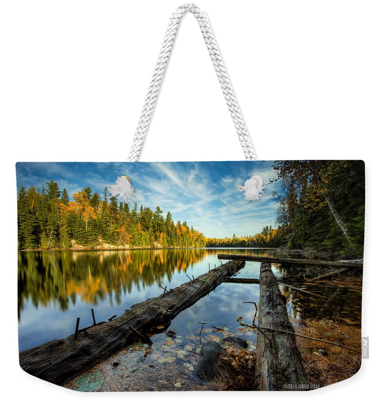 Abandoned Weekender Tote Bag featuring the photograph At the Loch Lomond Dam by Jakub Sisak