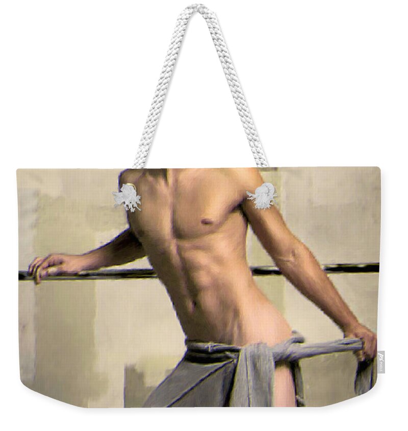 Ancient Greece Weekender Tote Bag featuring the painting At the Palaistra by Troy Caperton