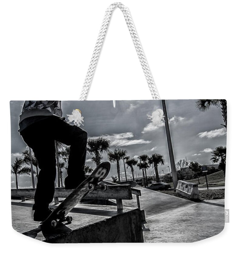 Skate Weekender Tote Bag featuring the photograph At The Park by Kevin Cable