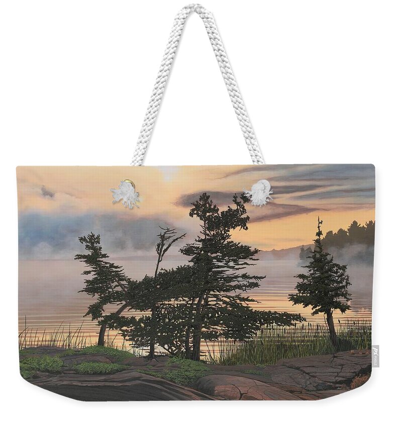 Landscape Weekender Tote Bag featuring the painting Auburn Evening by Kenneth M Kirsch