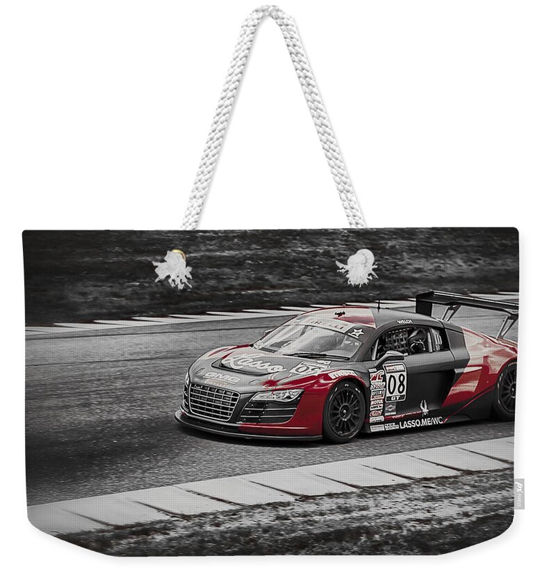 Audi Weekender Tote Bag featuring the photograph Audacious Audi R8 by Scott Wyatt