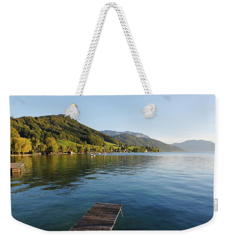 Tranquility Weekender Tote Bag featuring the photograph Austria, Upper Austria, Weyregg, View by Westend61