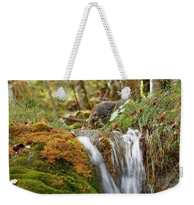 Tranquility Weekender Tote Bag featuring the photograph Austria, Vorarlberg, Waterfall Near Bad by Westend61