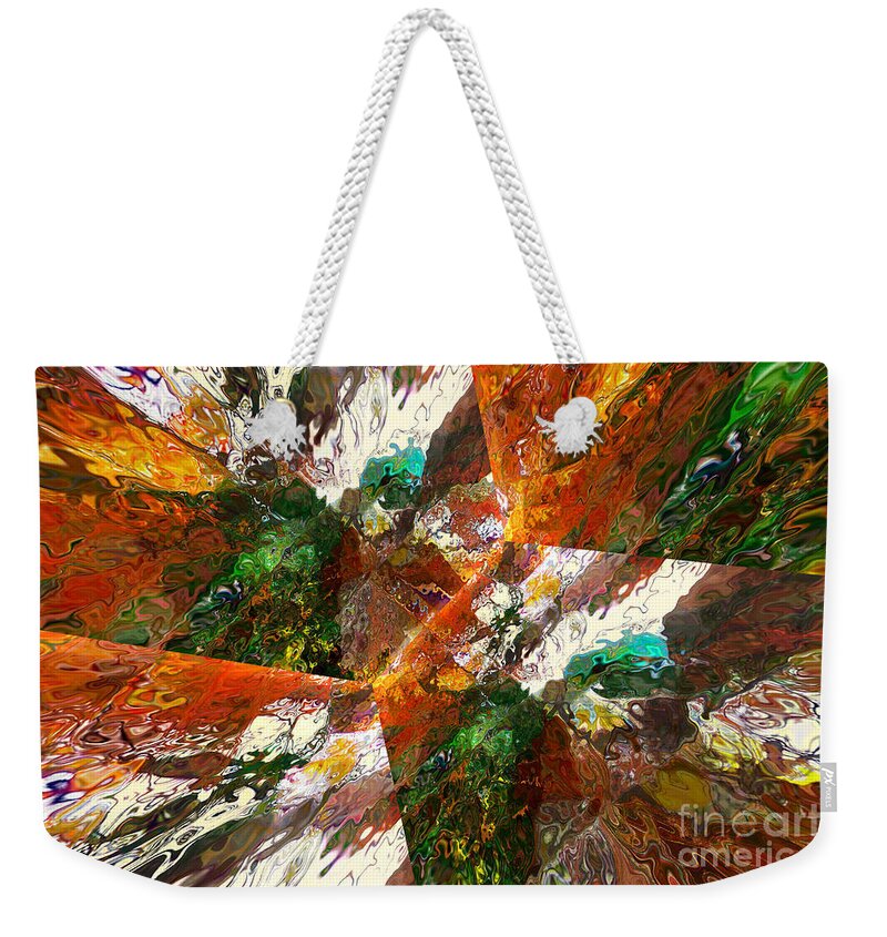 Hotel Art Weekender Tote Bag featuring the digital art Autumn Abstract by Margie Chapman