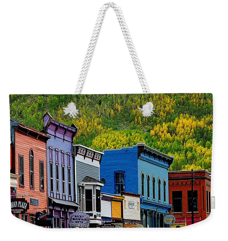 Silverton Weekender Tote Bag featuring the photograph Autumn Arriving in Silverton by Peggy Dietz