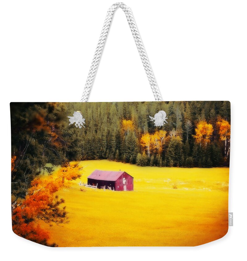 Autumn Weekender Tote Bag featuring the photograph Fall on a South Dakota Meadow by Amanda Smith
