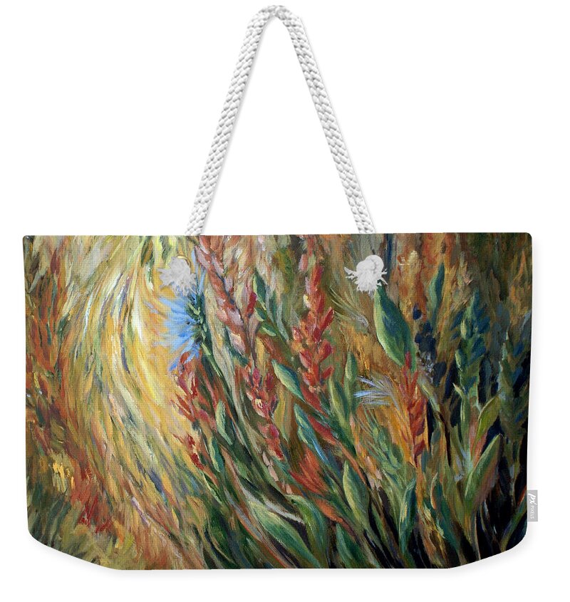 Autumn Floral Blooms Weekender Tote Bag featuring the painting Autumn Bloom by Jo Smoley