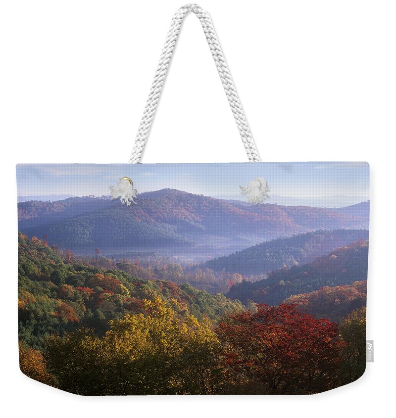 Feb0514 Weekender Tote Bag featuring the photograph Autumn Blue Ridge Parkway North Carolina by Tim Fitzharris