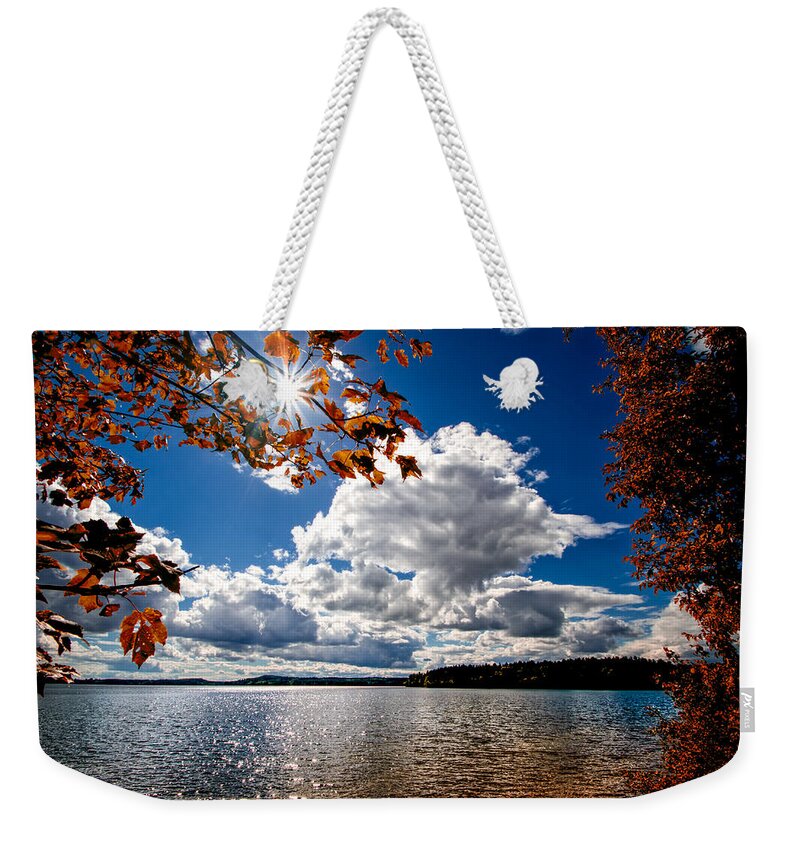 Landscape Weekender Tote Bag featuring the photograph Autumn Confidential by Bob Orsillo