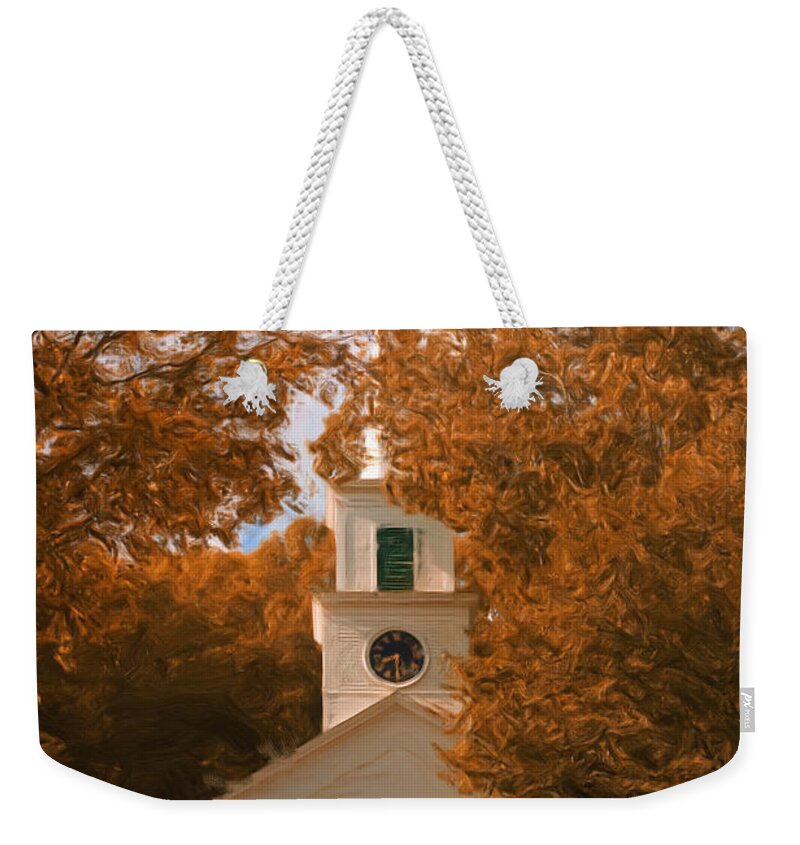 Church Weekender Tote Bag featuring the photograph Autumn Days by Joann Vitali